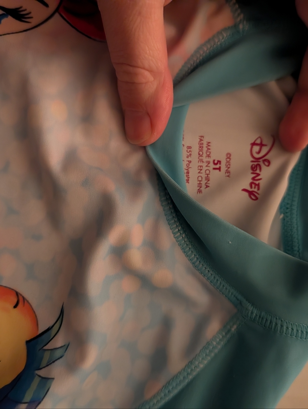 Disney Ariel Rash Guard 5T - Picture 3 of 4
